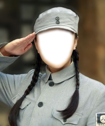 女军装合成背景模板